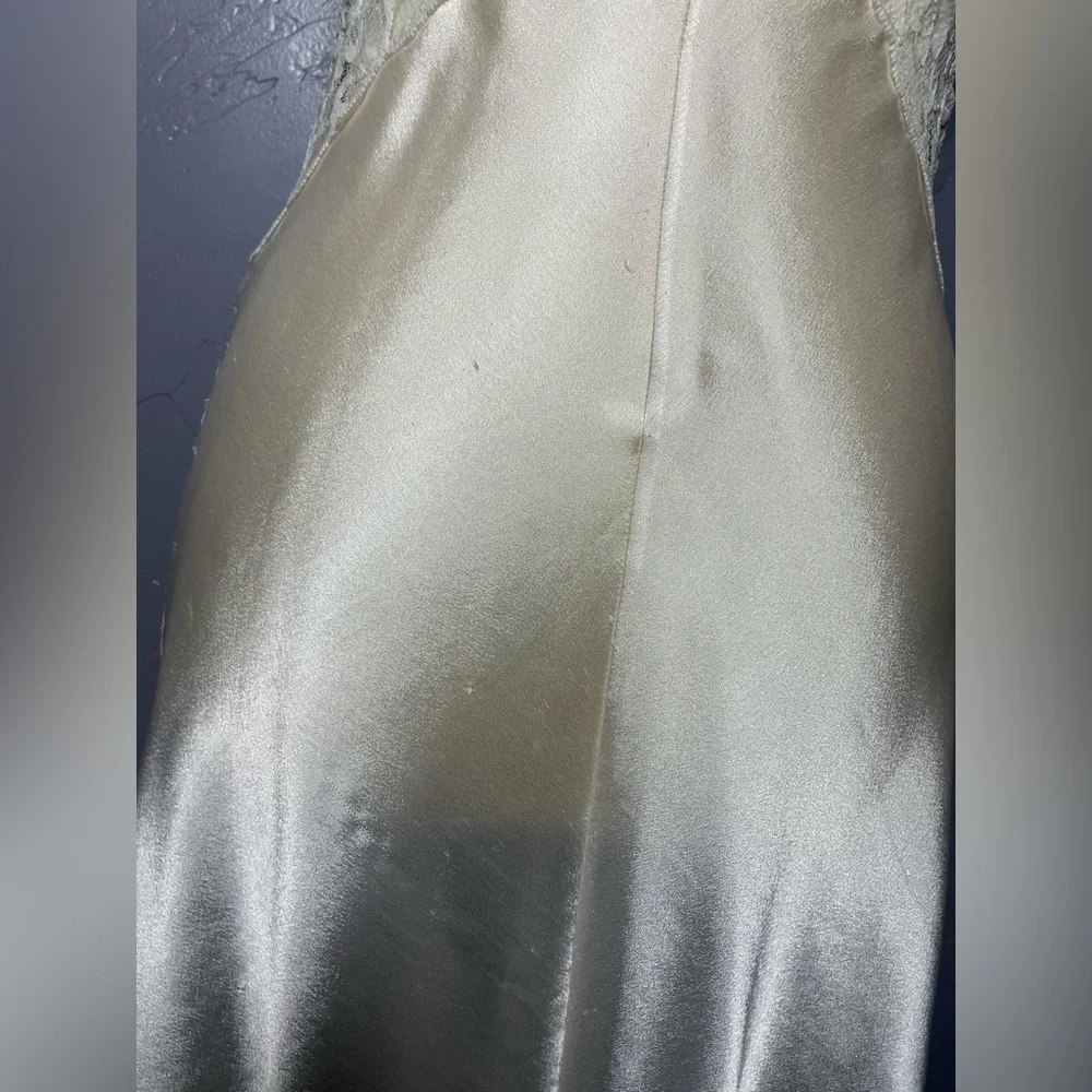 🔥VINTAGE LILY OF FRANCE 60s 70s 80s Lace Nightgown Robe Chemise Set Cream - Picture 12 of 16